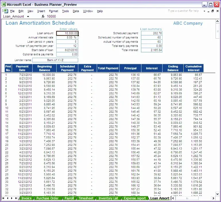 10 Free Amortization Schedule Excel Template