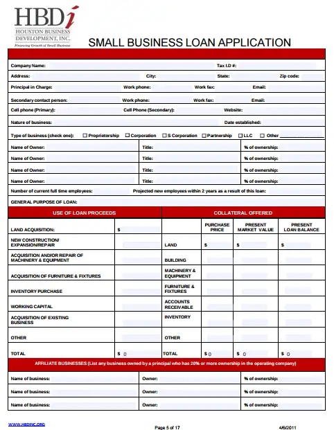 9+ Business Loan Application Form Templates