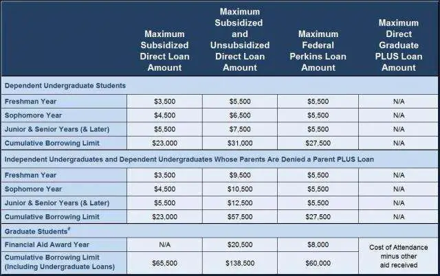 Aggregate limits for undergraduate loans