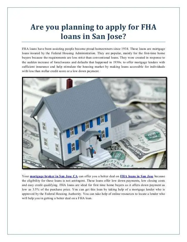 Are you planning to apply for fha loans in san jose