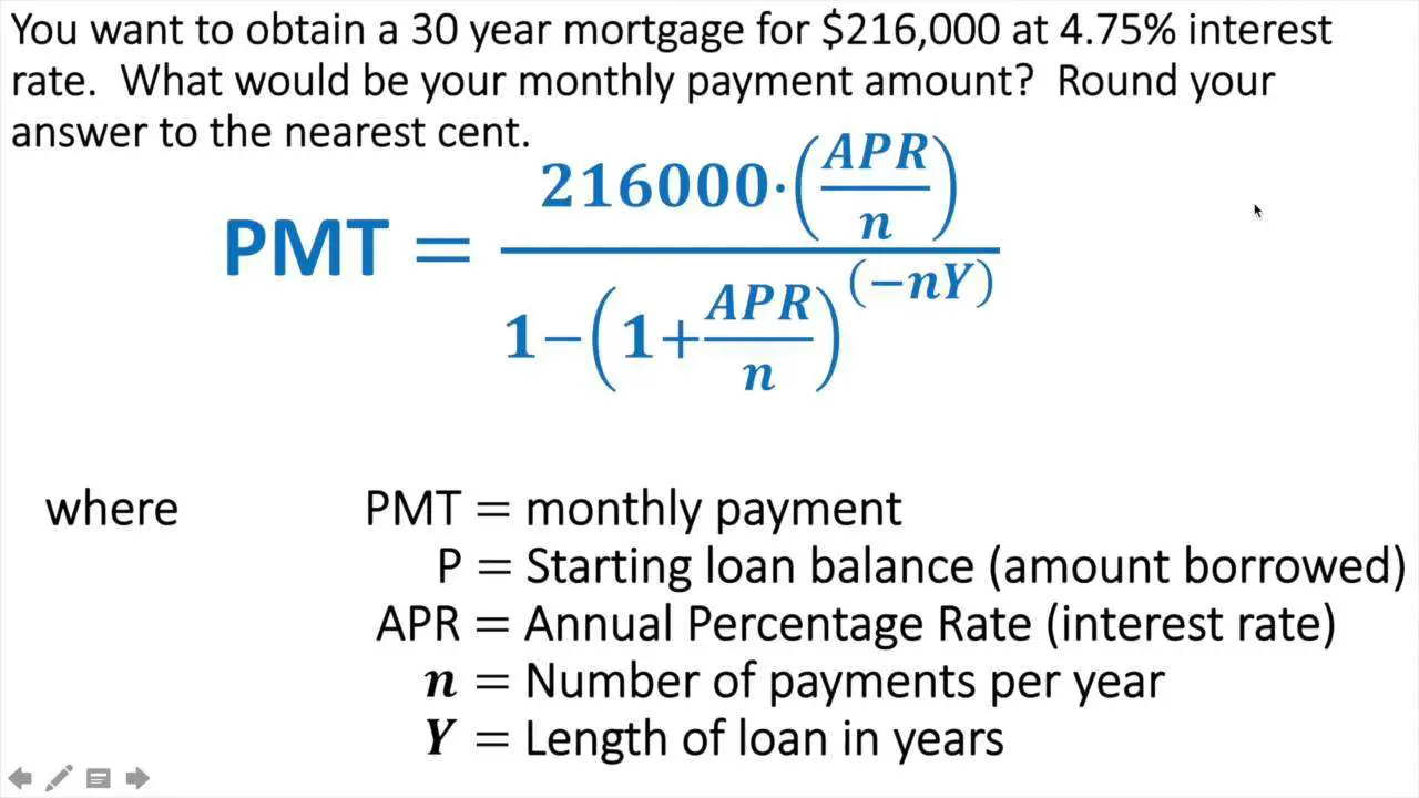 Calculating Loan Payments for a Mortgage