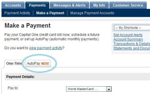 Capital One Credit Card Offers Auto Pay