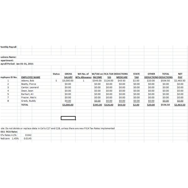 Downloadable, Free Payroll Deductions Worksheet Using the Wage Bracket ...