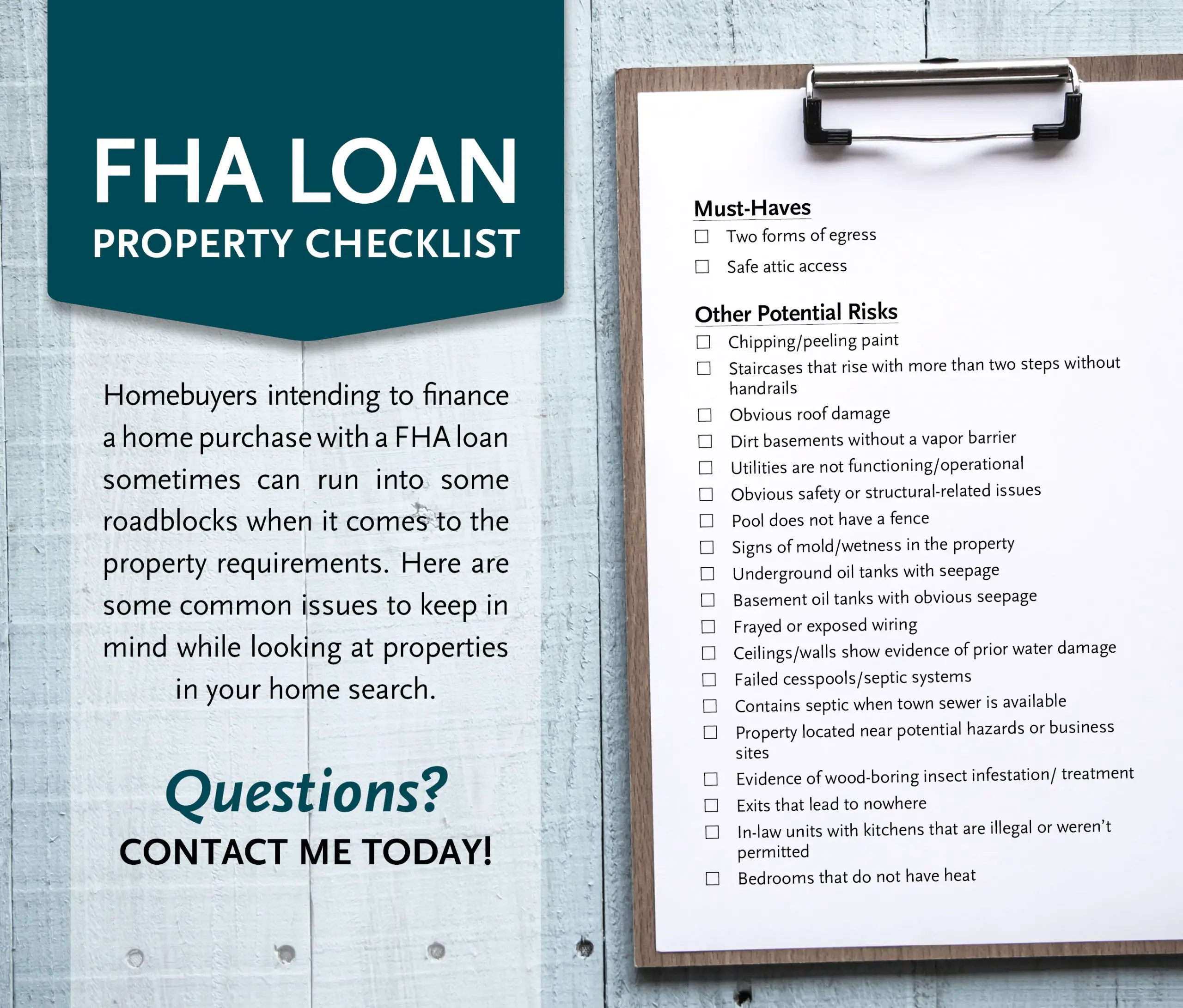 FHA Loan Checklist By Residential Mortgage Services