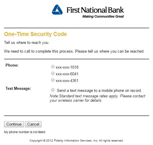 First National Bank Online Banking Sign