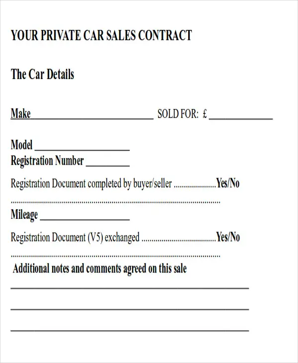 FREE 9+ Sample Automobile Sales Contracts in Google Docs