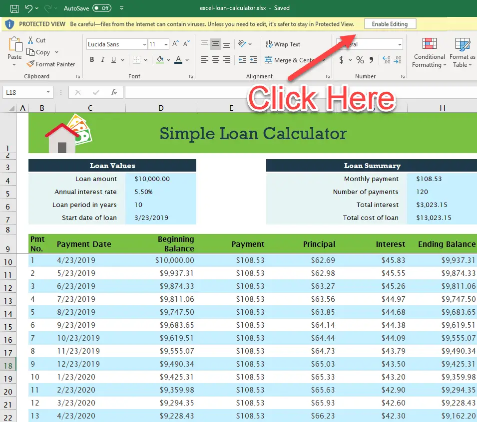 Home Loan Emi Calculator Excel Sheet With Variable Interest Rate ...