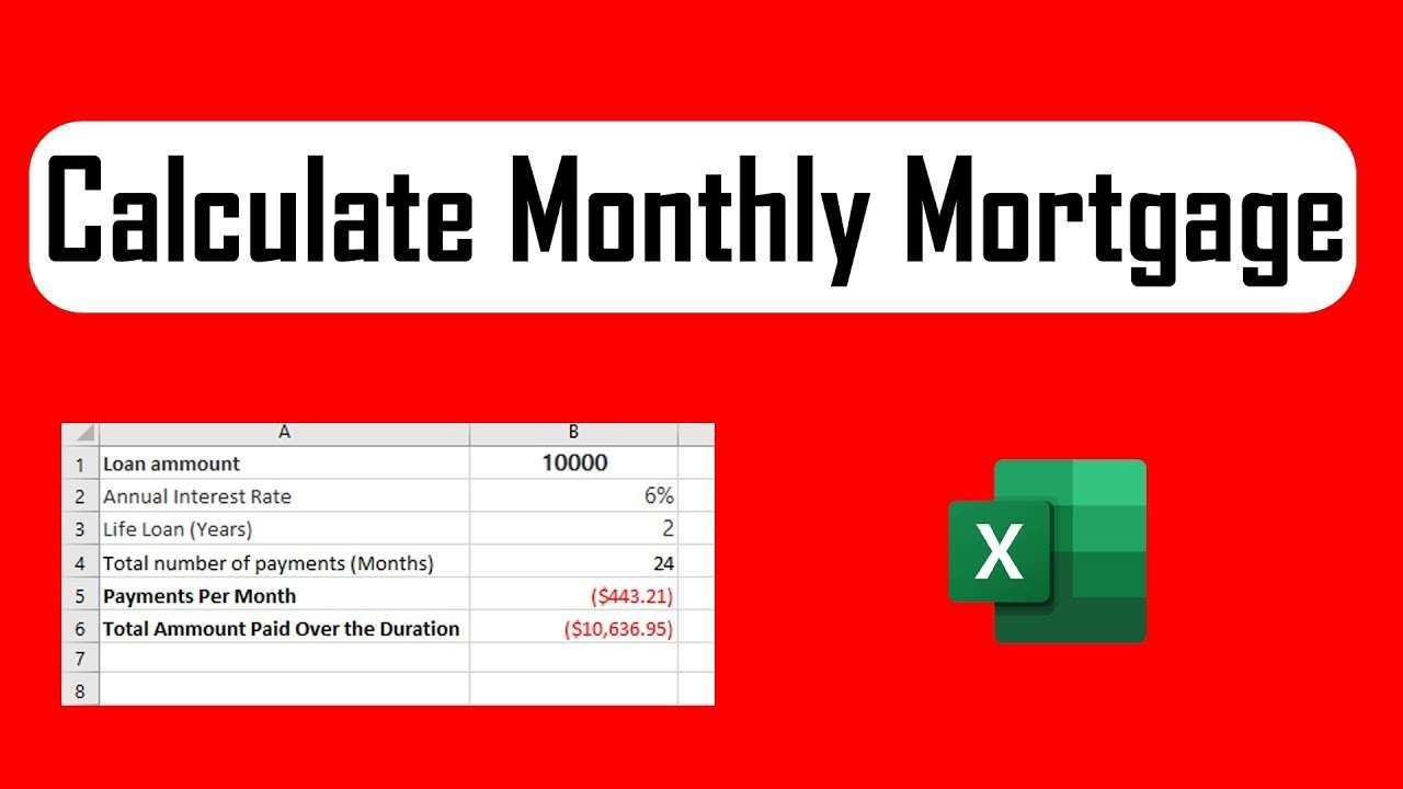 How to Calculate Monthly Mortgage Payment in Excel Using ...