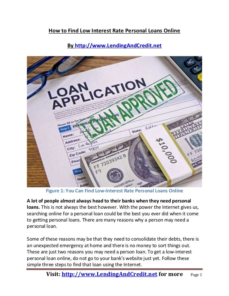 How to Find Low Interest Rate Personal Loans Online