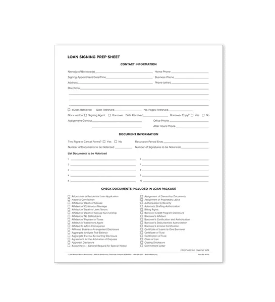 Loan Signing Agent Documents