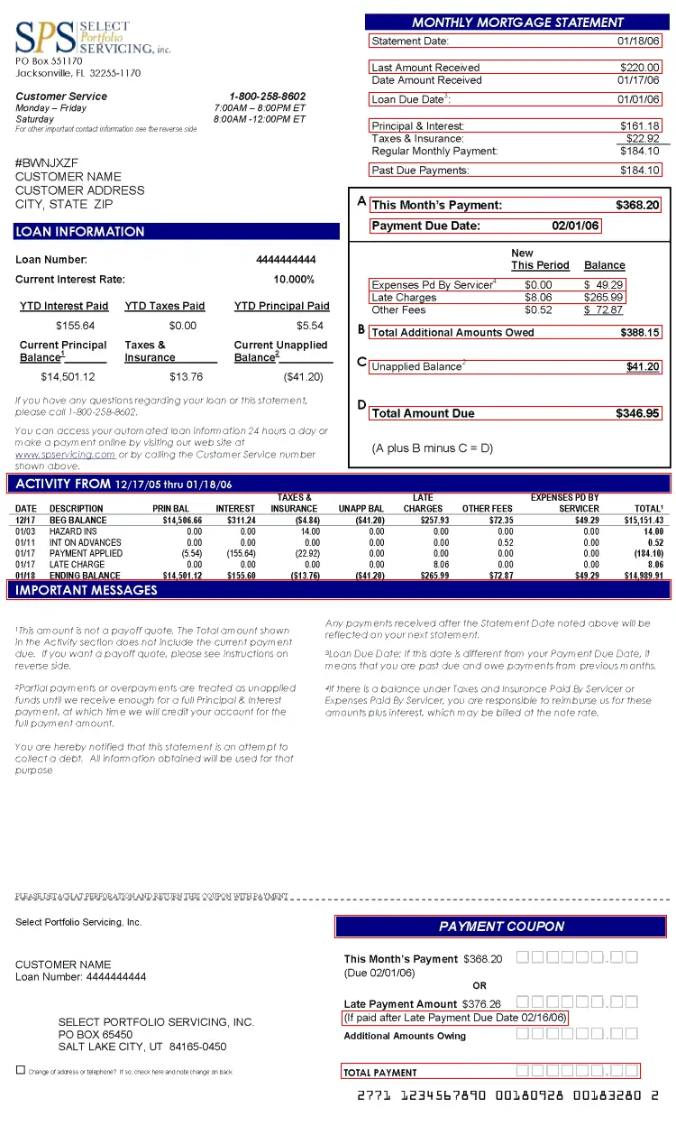 Mortgagesss: Mortgage Statement