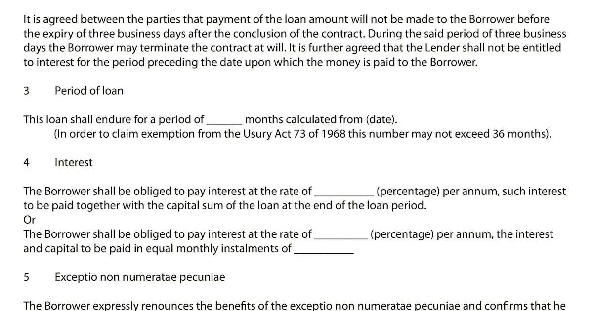 Notarized Loan Agreement Template