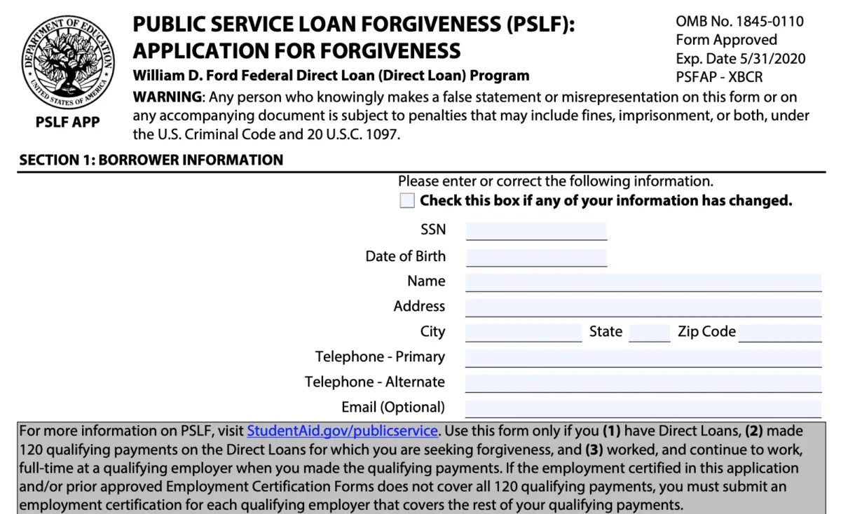 Student Loan Forgiveness Forms