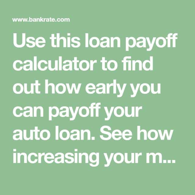 Use this loan payoff calculator to find out how early you can payoff ...