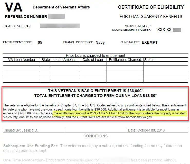 Va Certificate Of Eligibility For Loan Guaranty Benefits