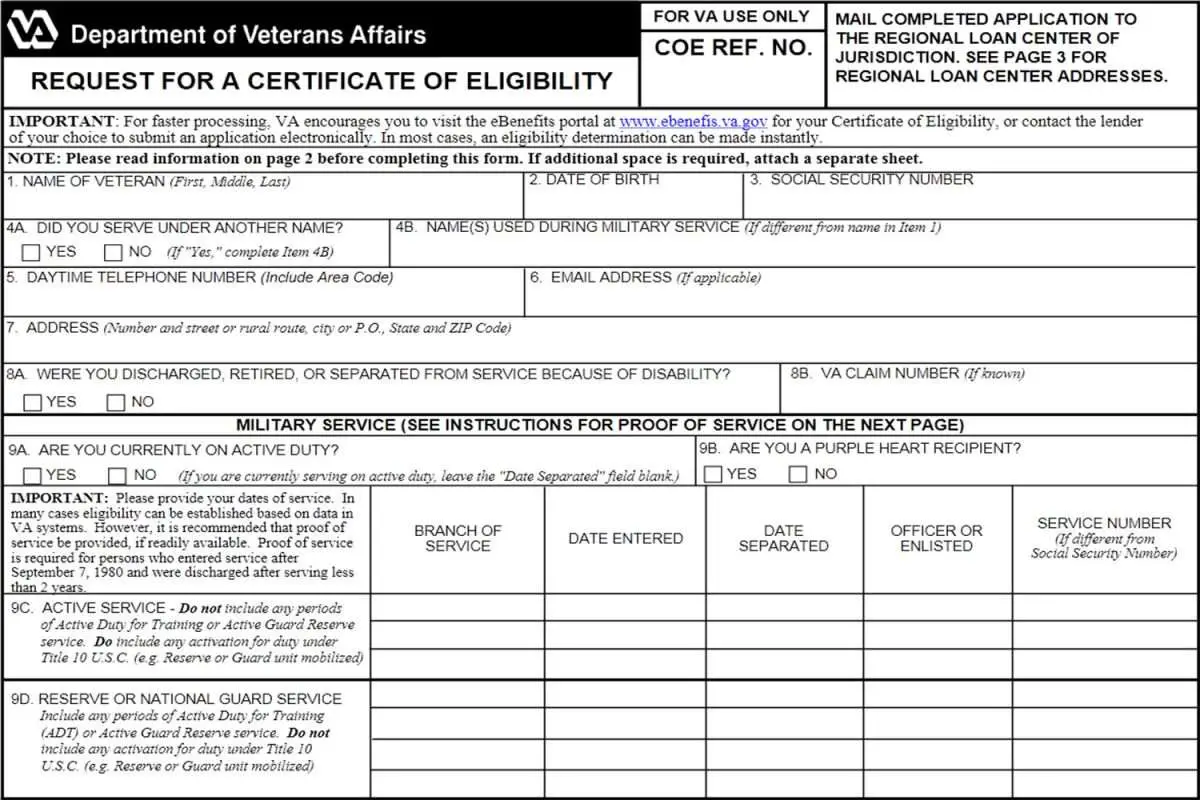What is a VA Certificate of Eligibility?