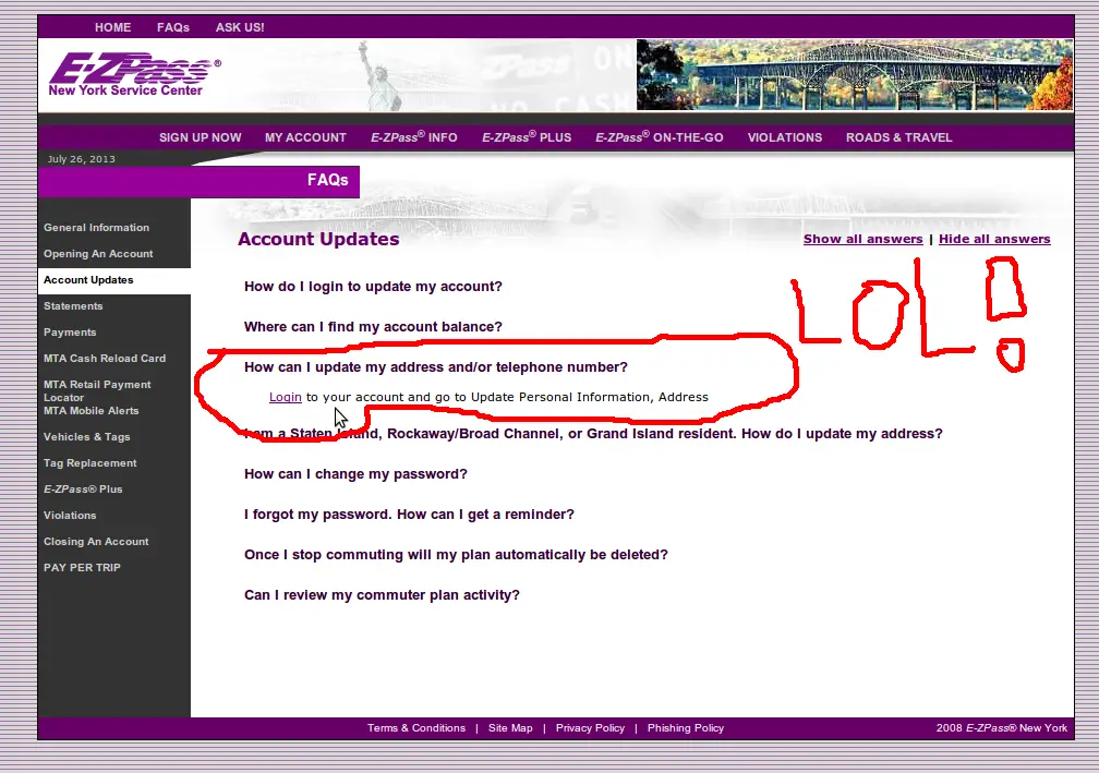 Where can i find my e zpass account number, IAMMRFOSTER.COM